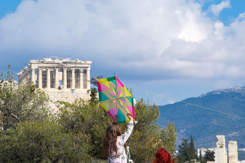 girl flies a kite on the acropolis hill acropolis 2023 11 27 05 22 58 utc 1